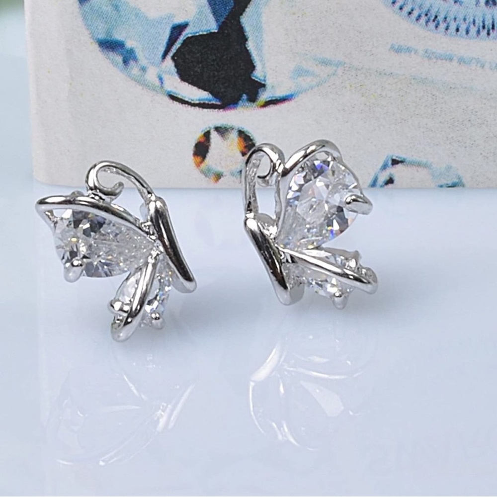 Crystalline Azuria Butterfly Stud Earrings